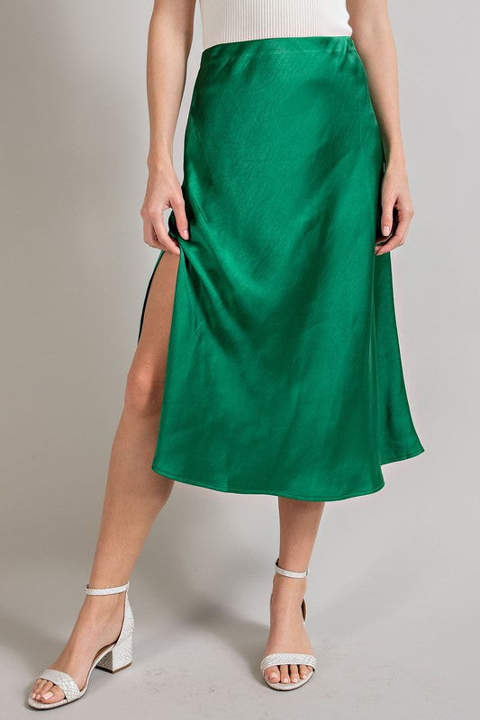 Sly Satin Skirt- Kelly Green