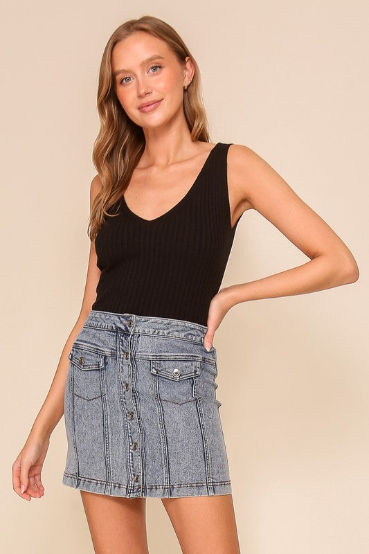The Bryn Knit Top- Black