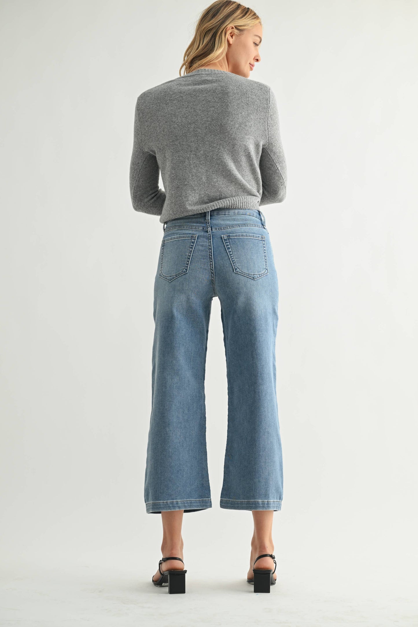 Hannah Cropped Wide Legs Jeans