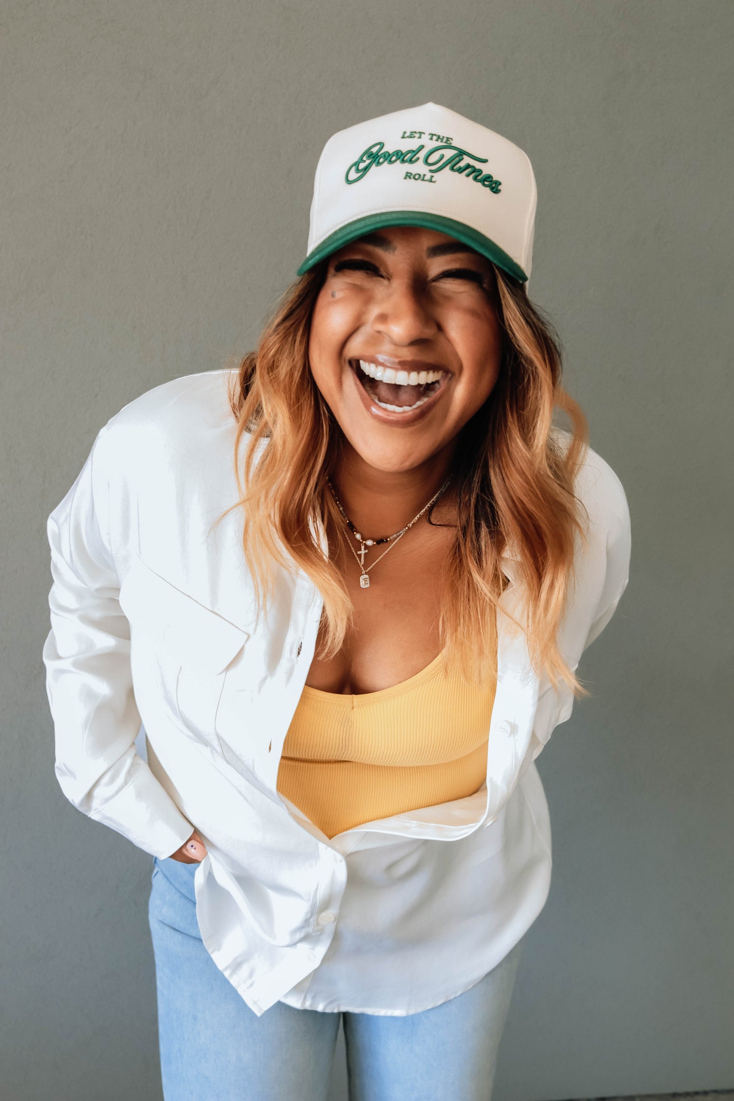 Let the Good Times Roll - Green Vintage Trucker Hat