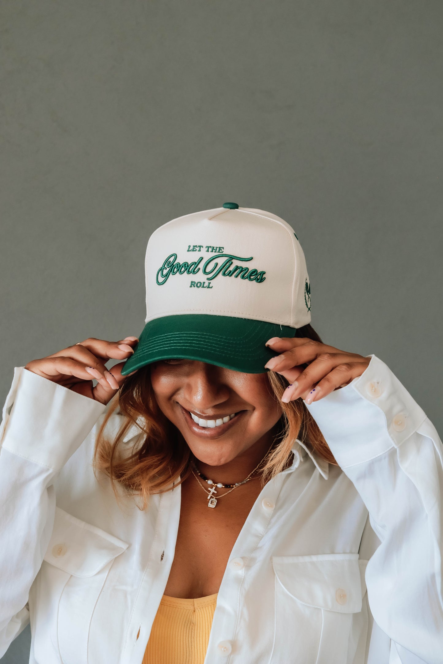 Let the Good Times Roll - Green Vintage Trucker Hat