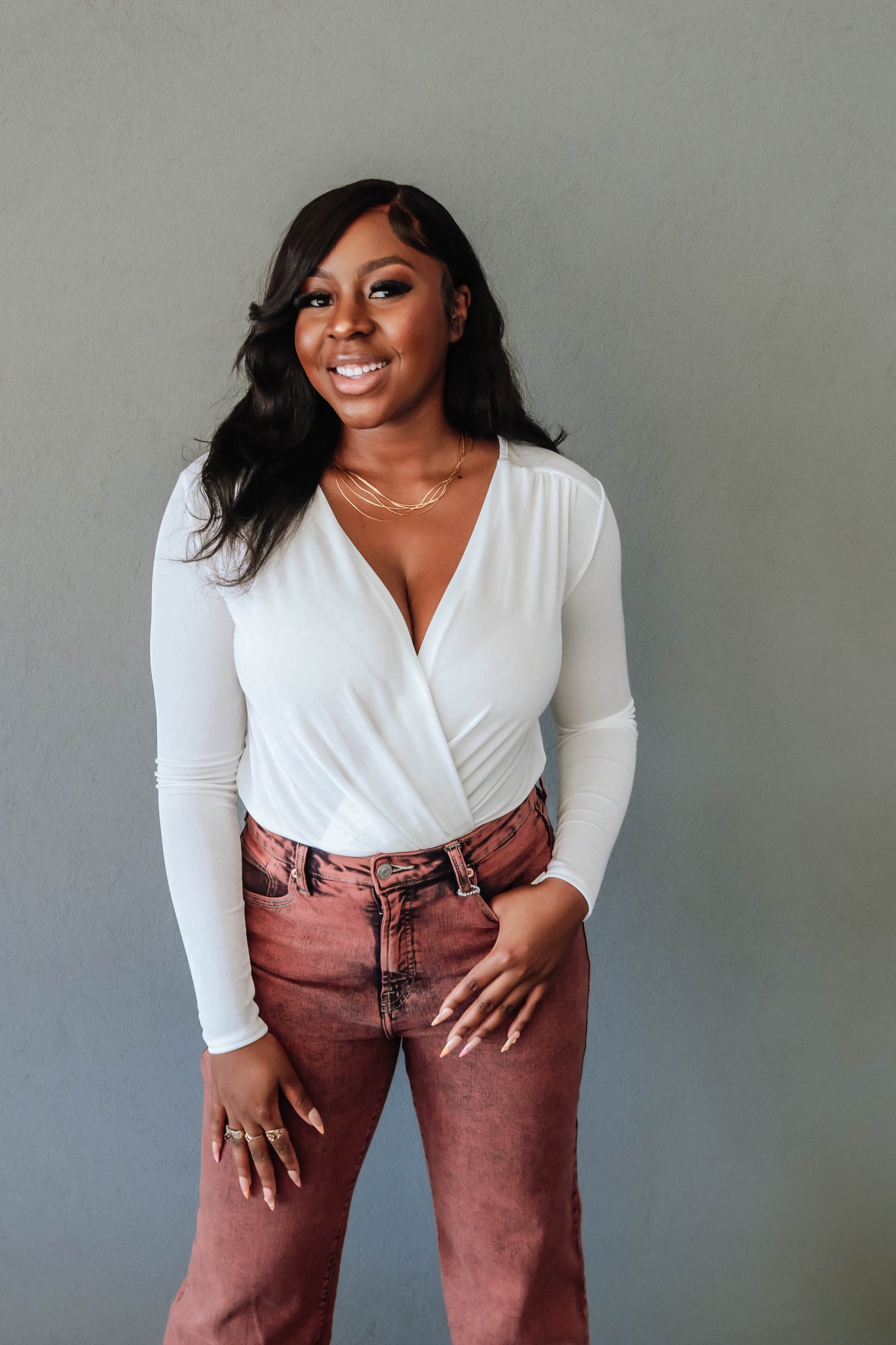 The Luxe Drape Bodysuit- Ivory