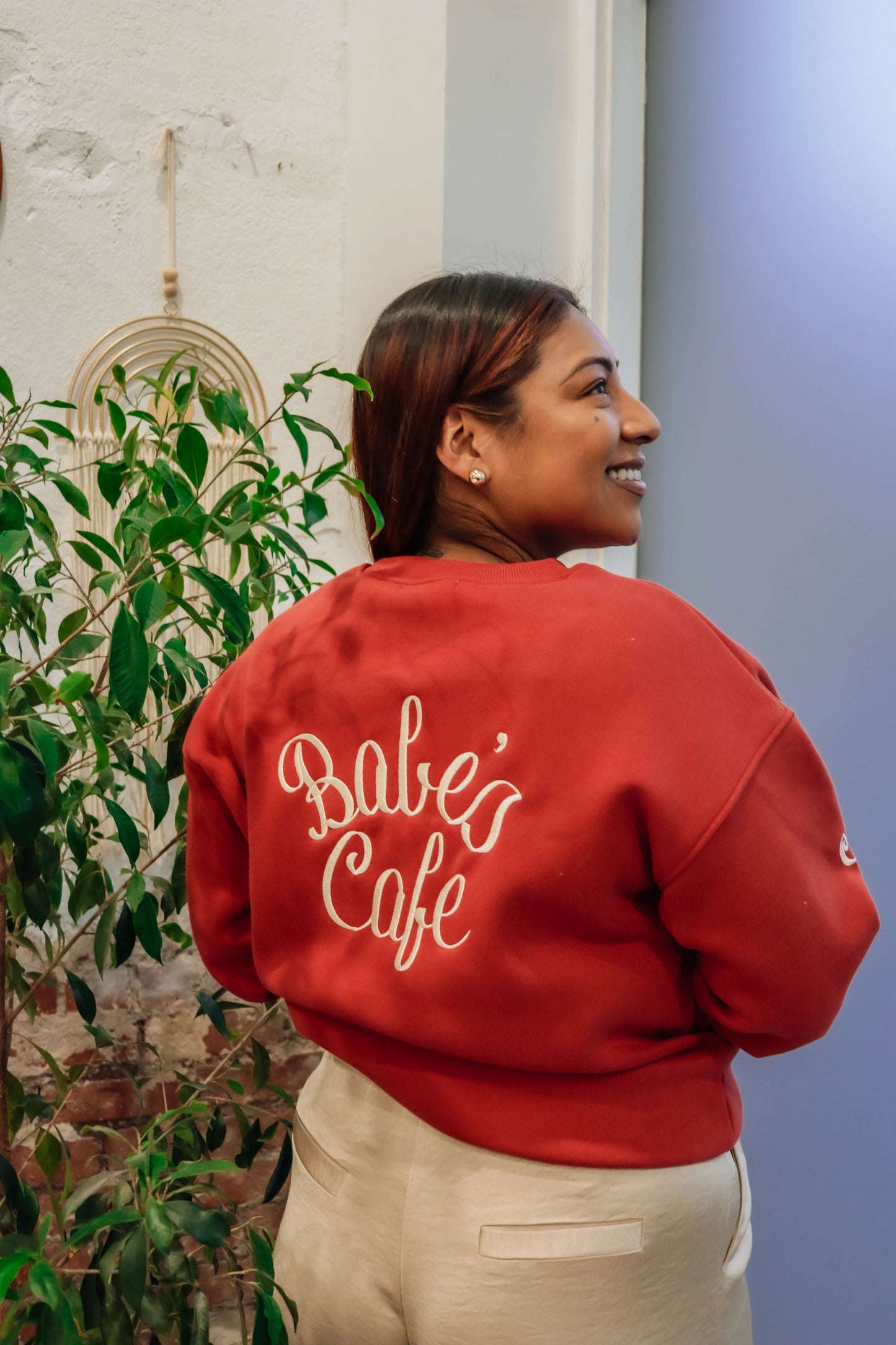 Babes Cafe Sweatshirt- Red