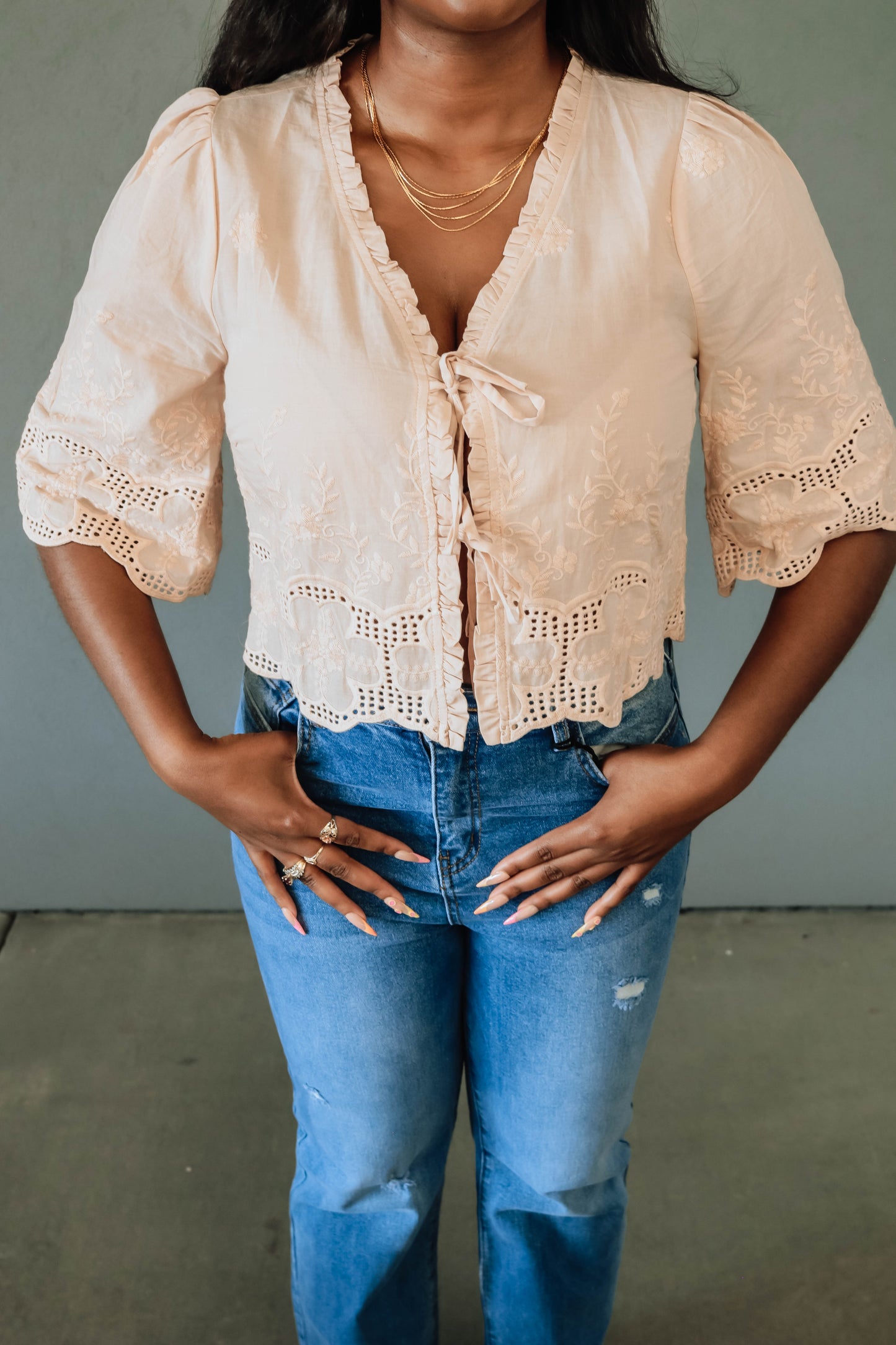 Willow Grace Blouse- Oatmeal