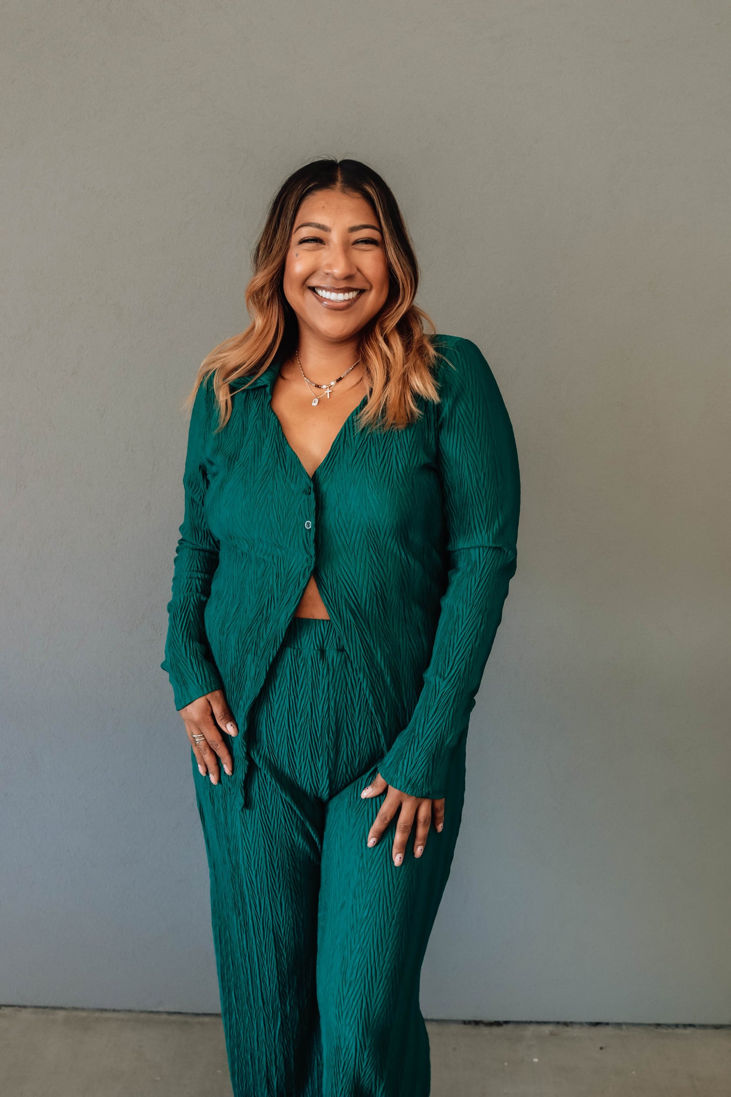 Emerald Ease Curvy Set - Hunter Green