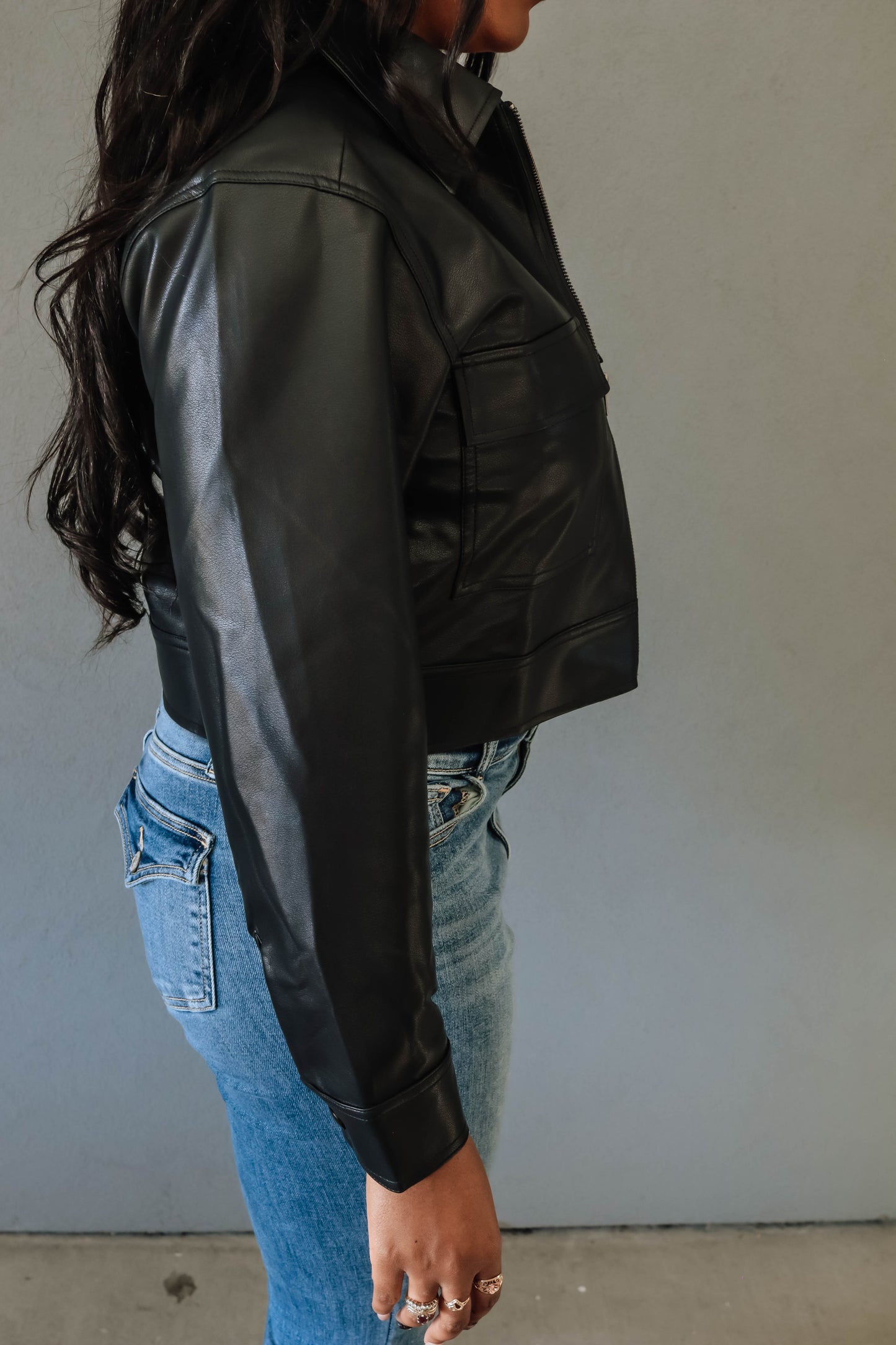 Solo Pleather Jacket - Black