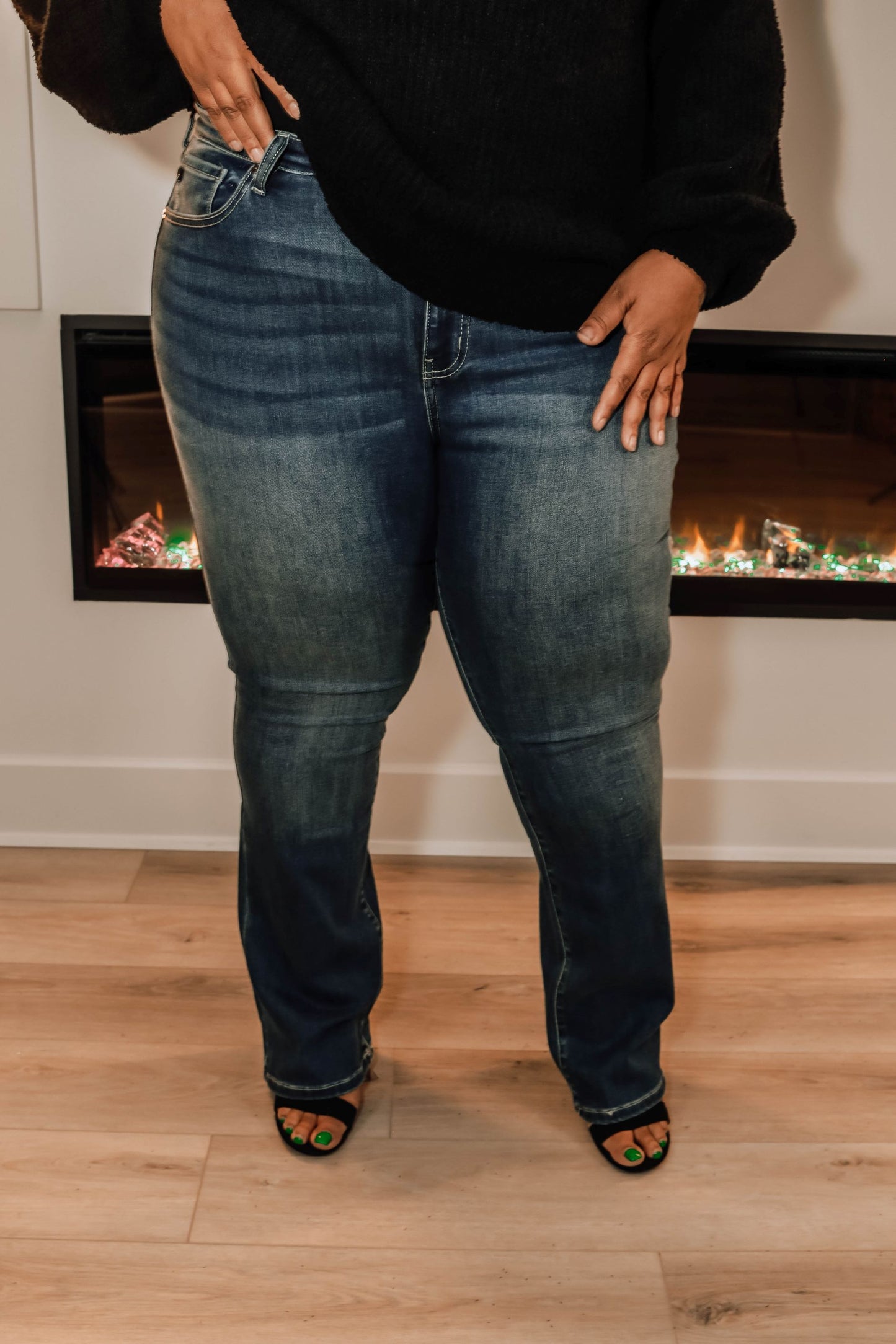 PLUS HIGH RISE SKINNY BOOTCUT JEANS