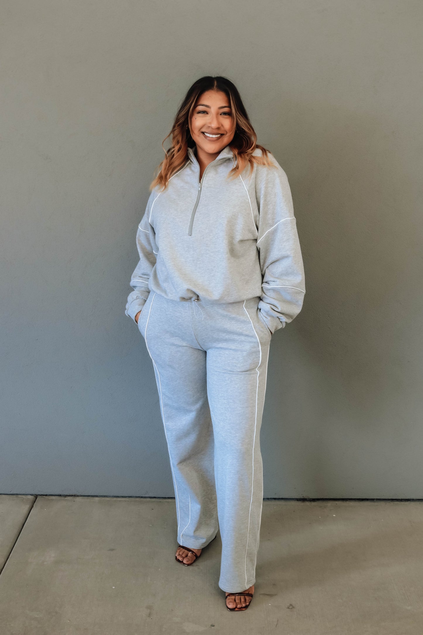 Niya French terry set- Heather Grey