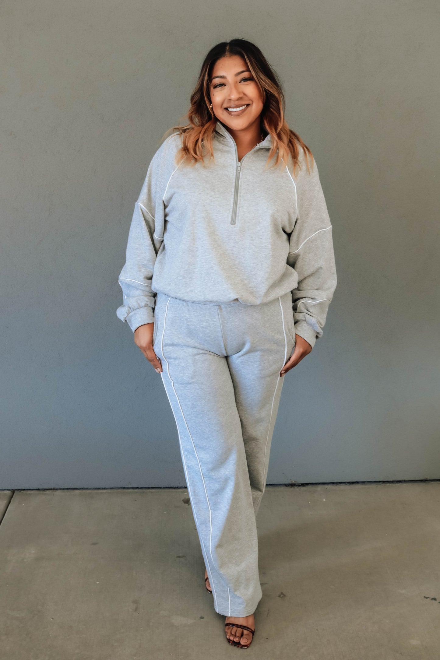 Niya French terry set- Heather Grey