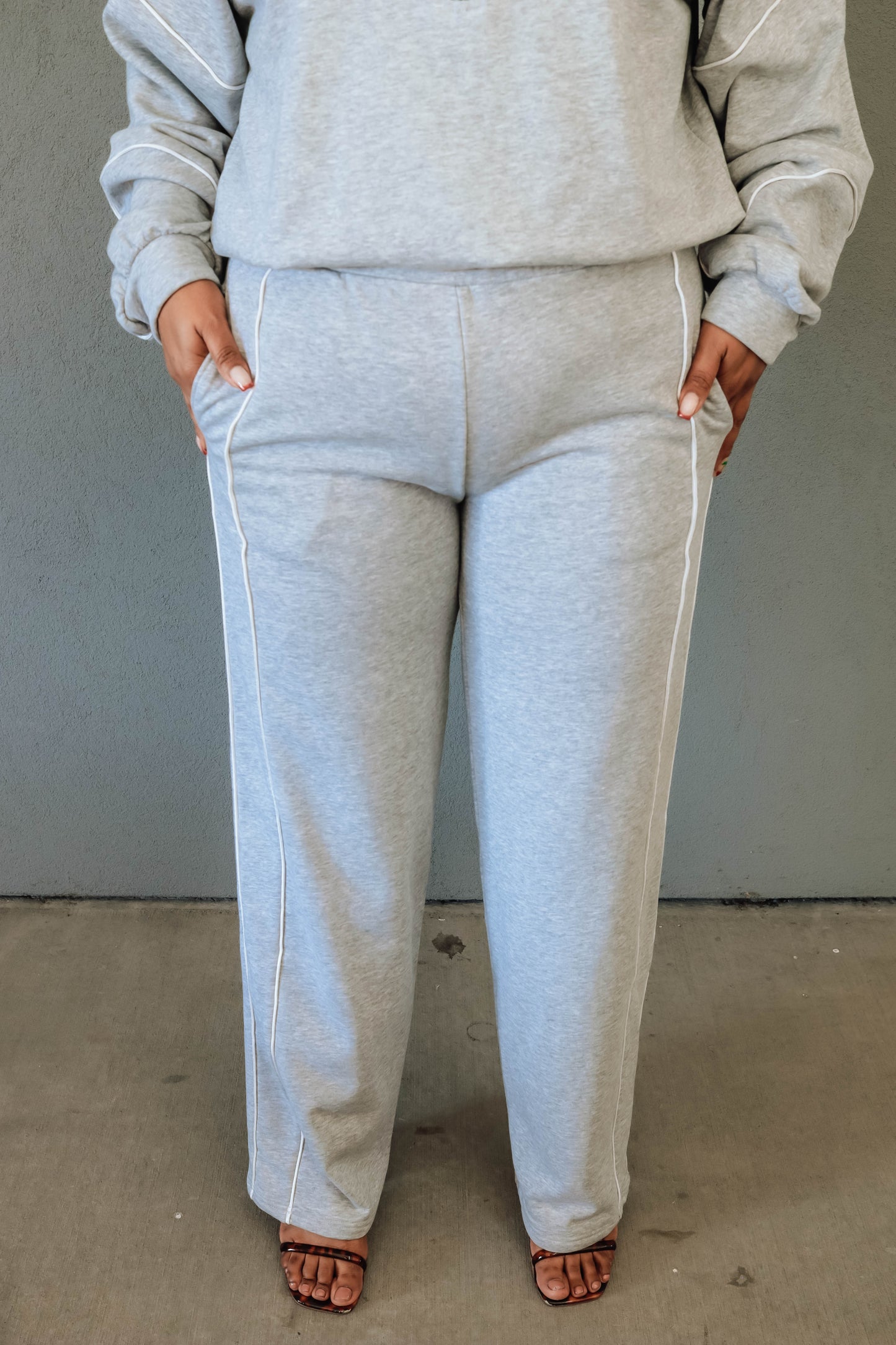 Niya French terry set- Heather Grey
