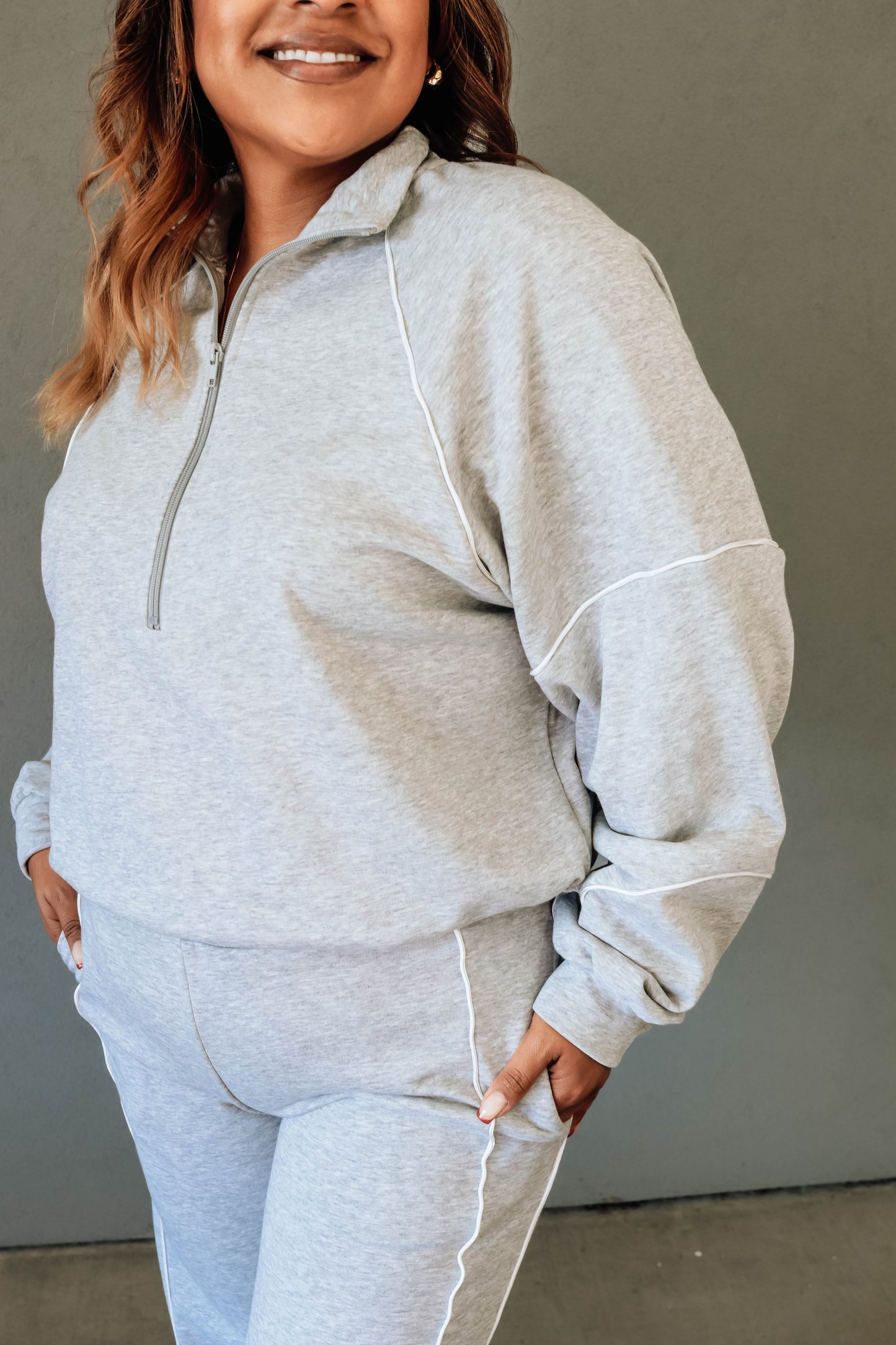 Niya French terry set- Heather Grey