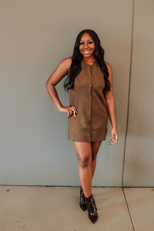 The Cocoa Button-Up Knit Dress