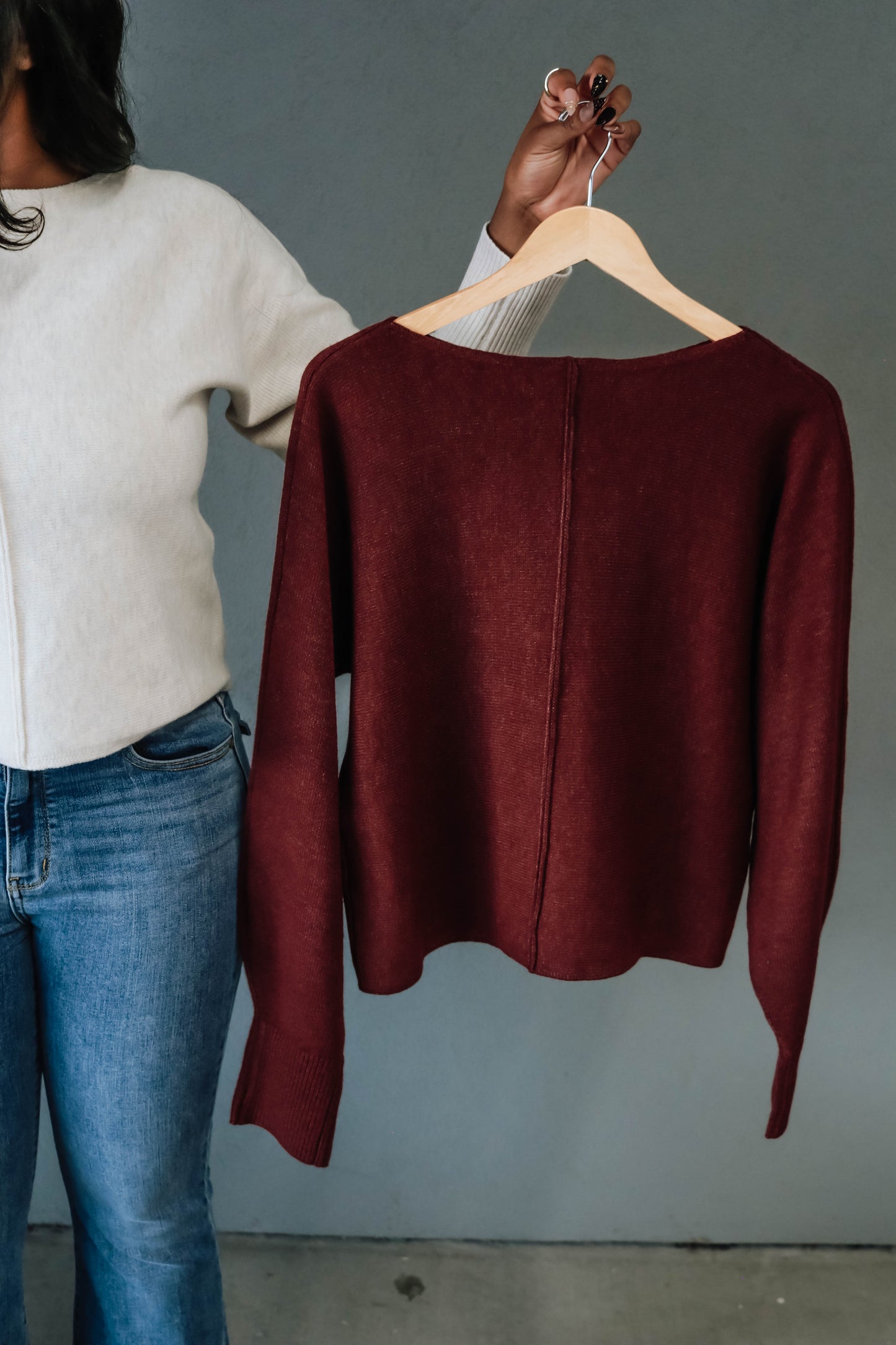 The Luxe Knit Top - Maroon