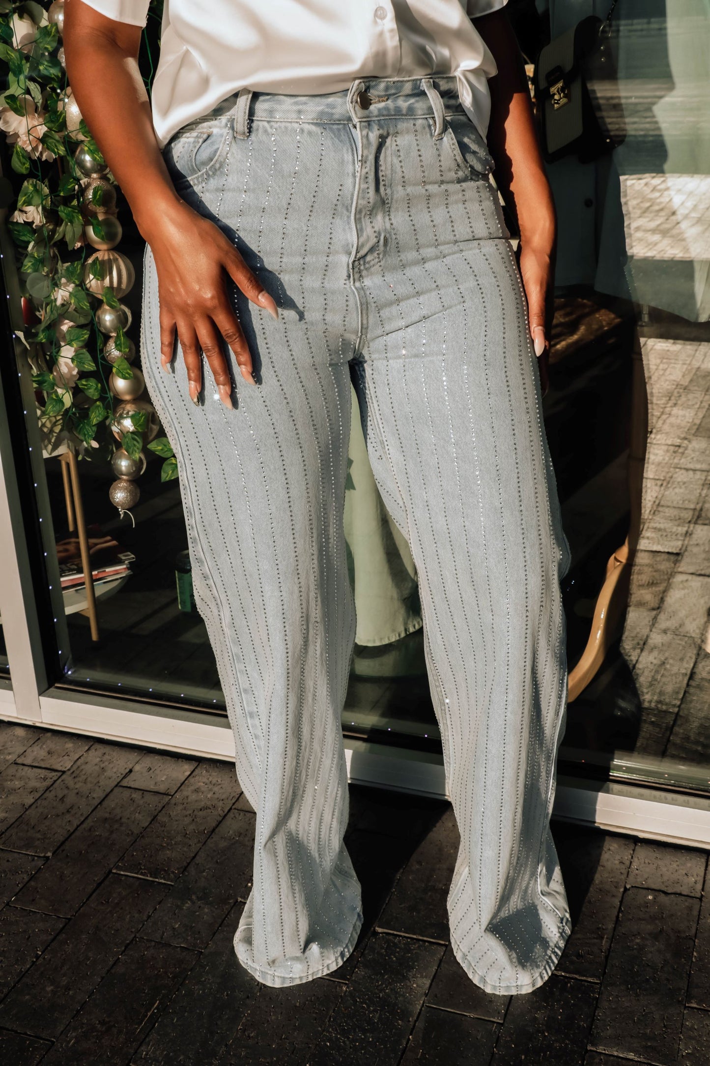 I've Arrived Rhinestone Denim