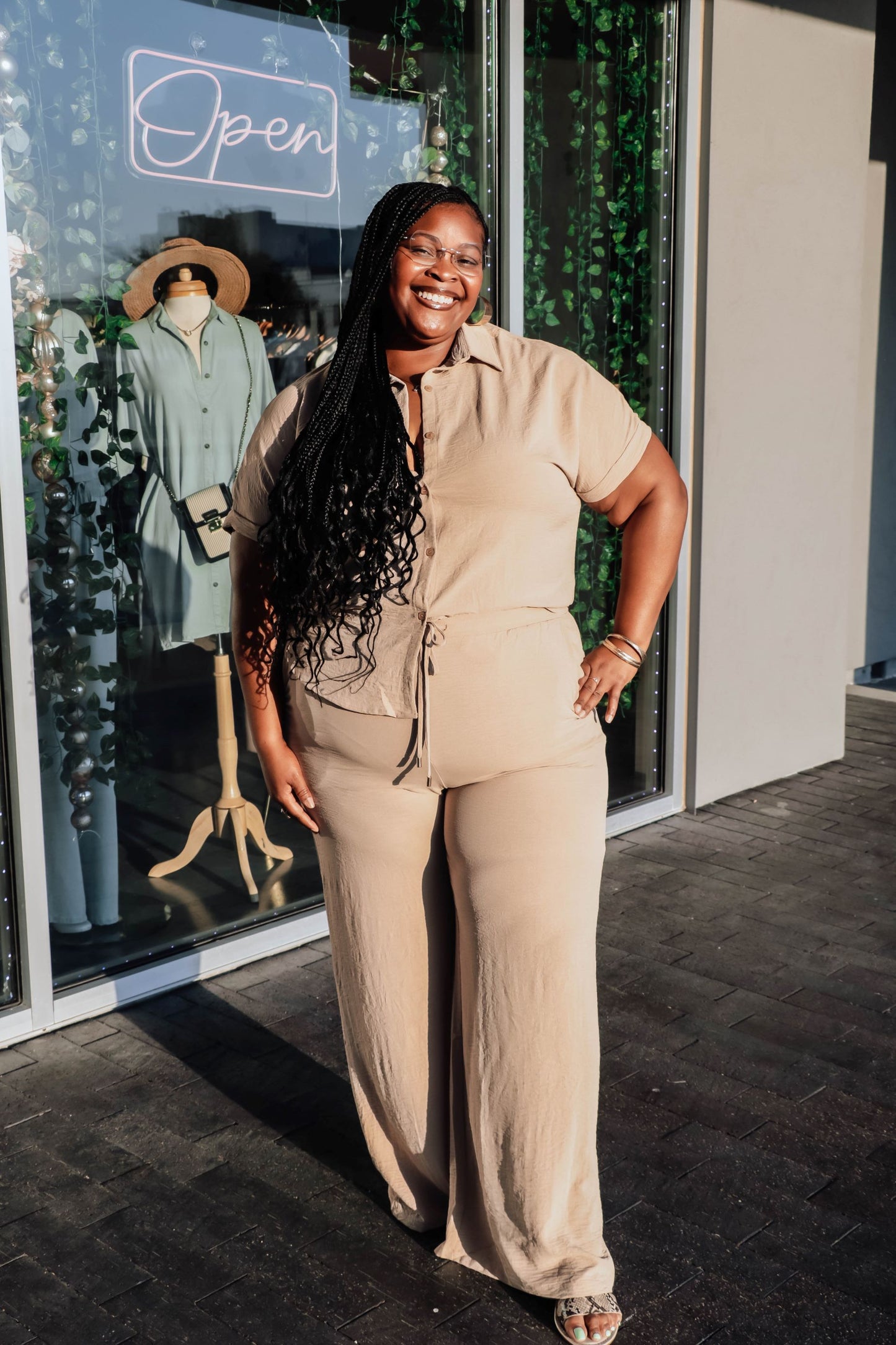 Camilla Airy Pants Curvy - Latte