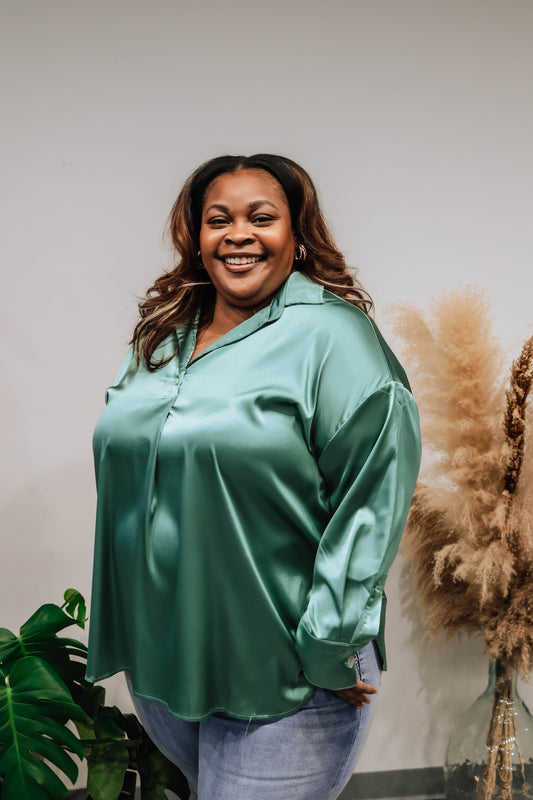 Sweet Dream Blouse Plus - Seafoam