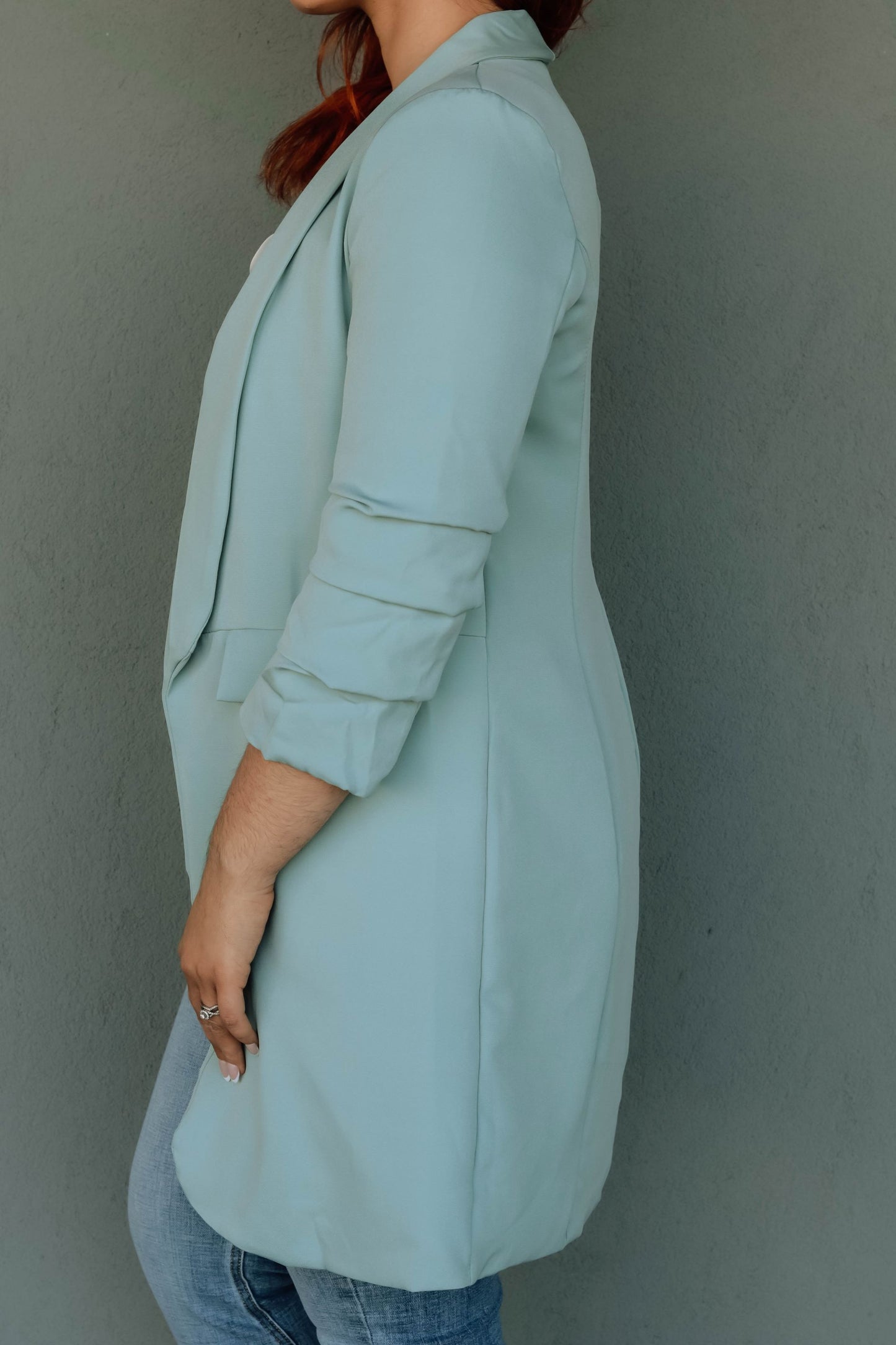"Bri" Boyfriend Blazer- Mint Green