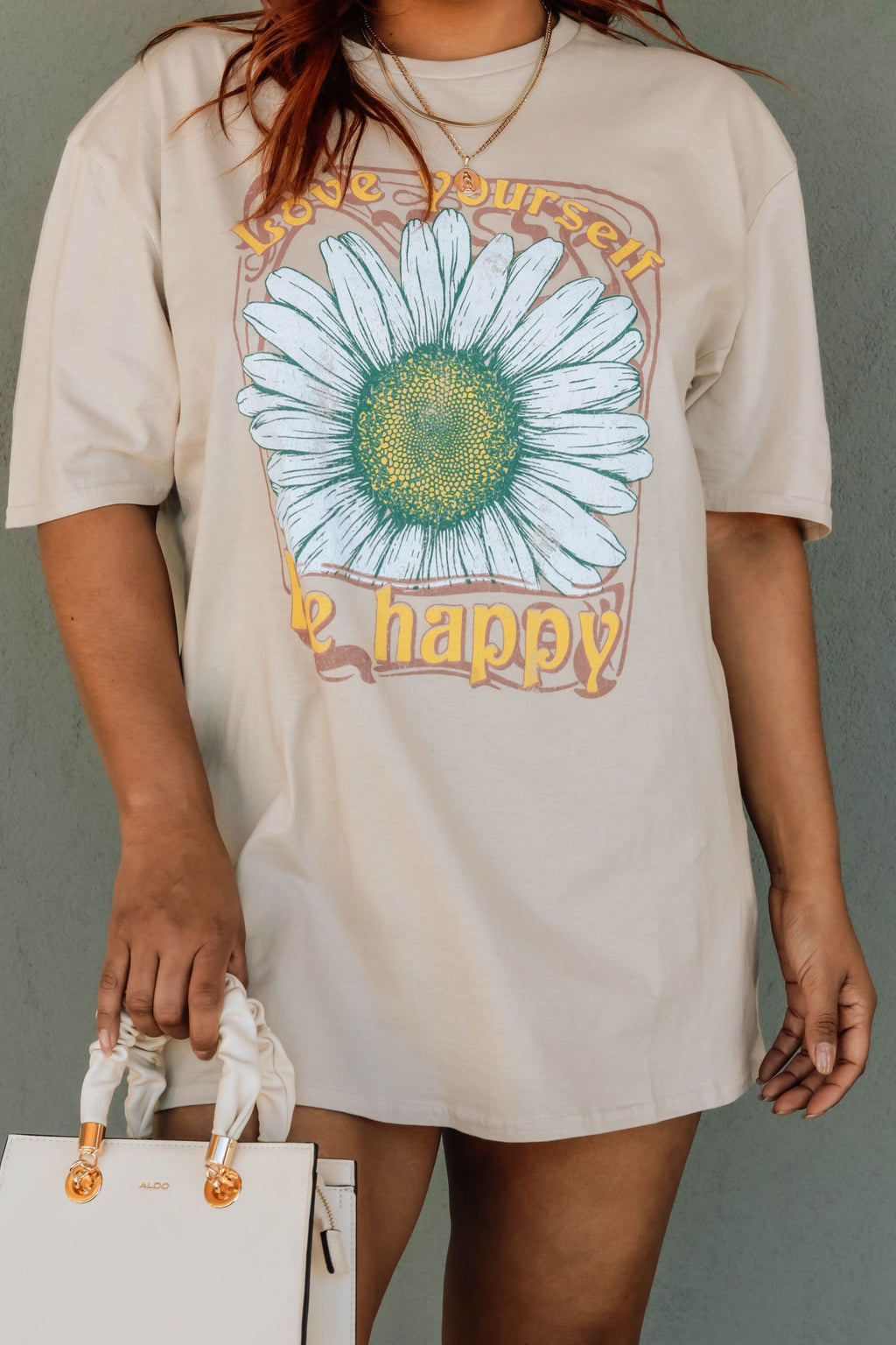 LOVE YOURSELF BE HAPPY OVERSIZED SHIRT