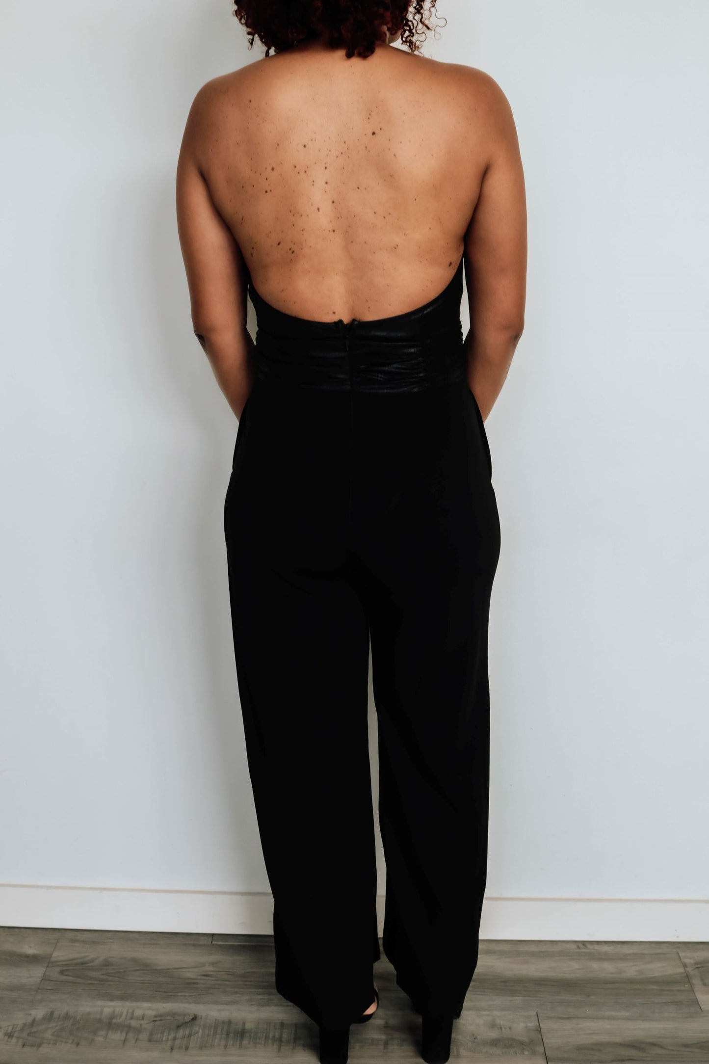 Rosaline Metallic Halter Neck Jumpsuit
