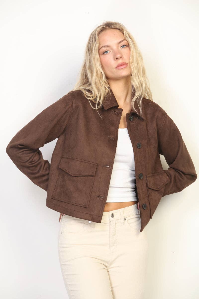 Lewis Suede Jacket - Chocolate