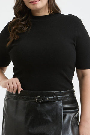 Curvy Nelly Mock Neck Sweater - Black