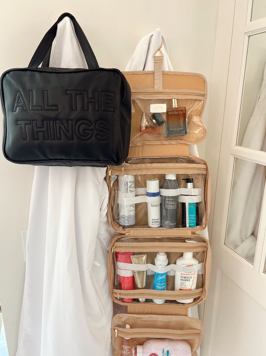 Leather Hanging Bag - All The Things: Black Leather