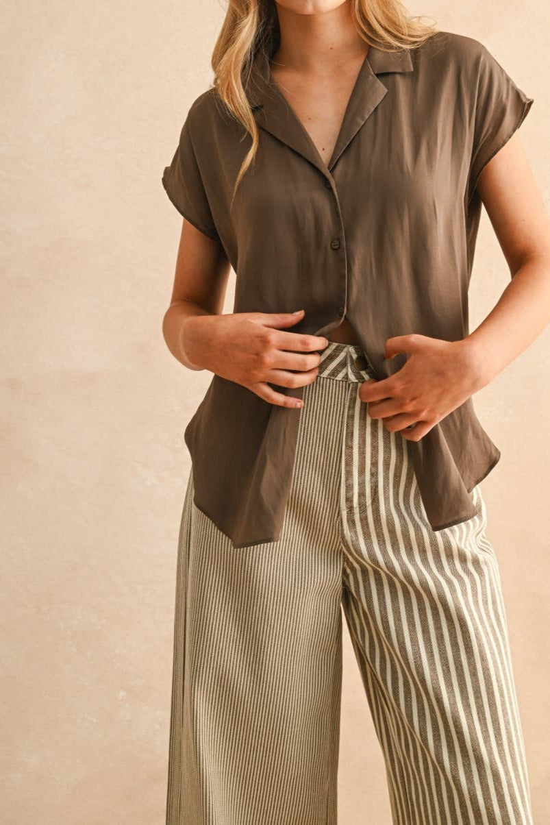 Autumn Breeze Blouse- Coffee