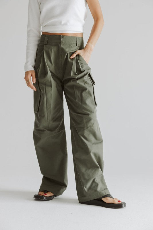 Olivia Cargo Pants- Olive