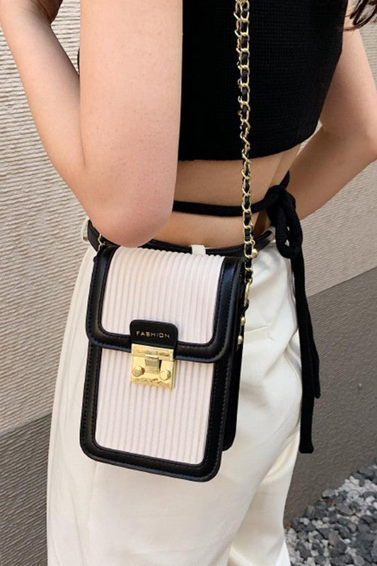 Pleated Chain Crossbody Bags