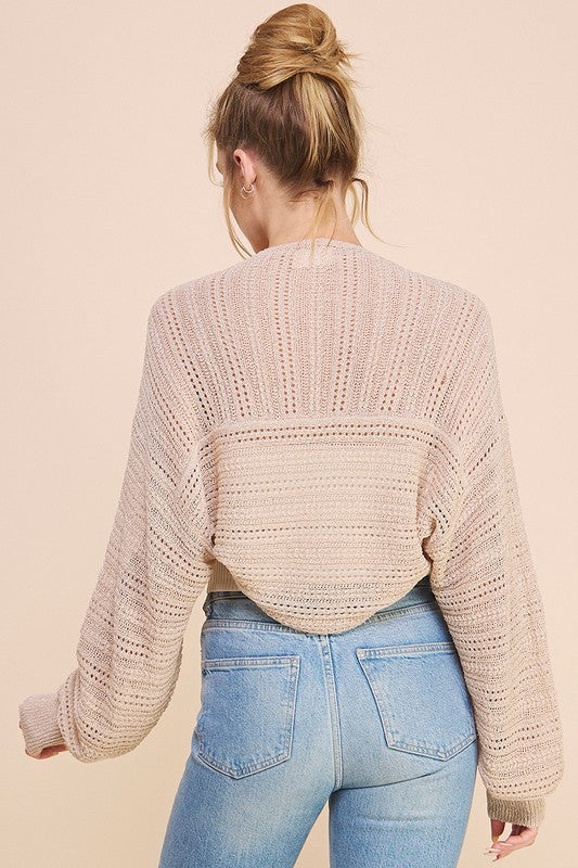 Allie Knit Shrug - Almond Silver