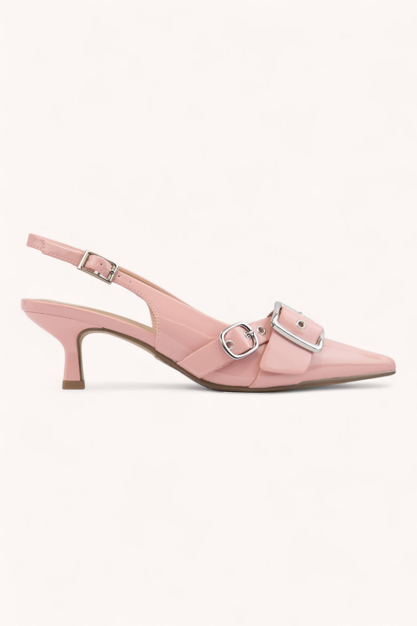 Lay Pointed Toe Slingback Kitten Heels - BLUSH