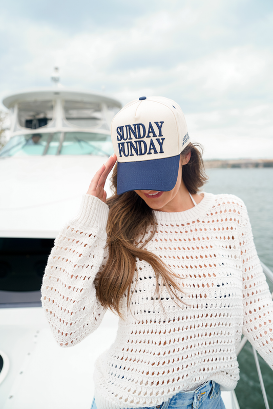 Sunday Funday - Vintage Trucker Hat: Black