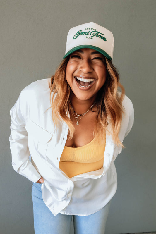 Let the Good Times Roll - Green Vintage Trucker Hat
