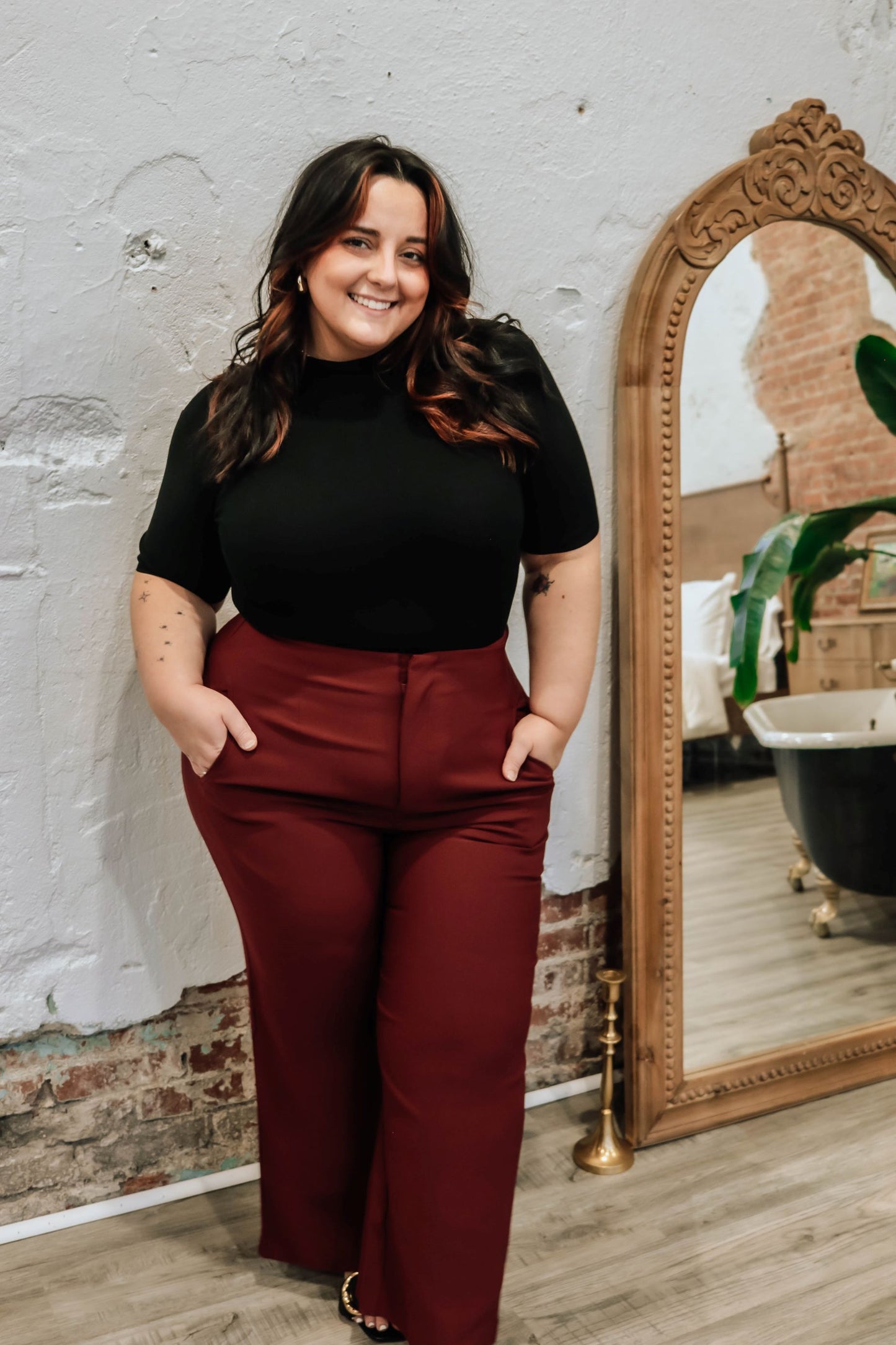 Curvy Nelly Mock Neck Sweater - Black