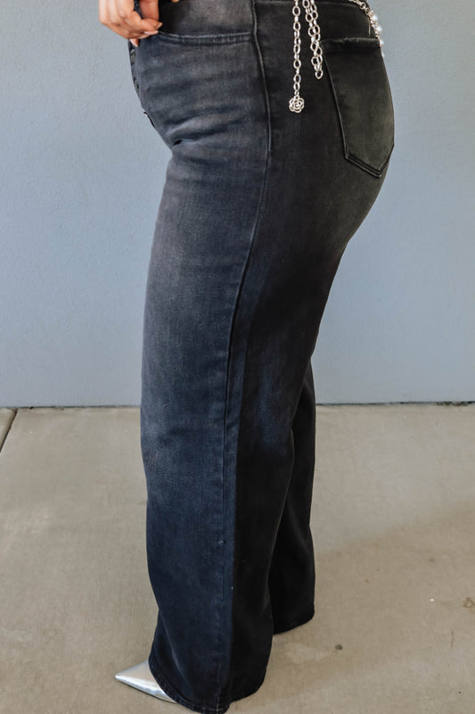 Your Everyday Wide Leg Jeans: Black