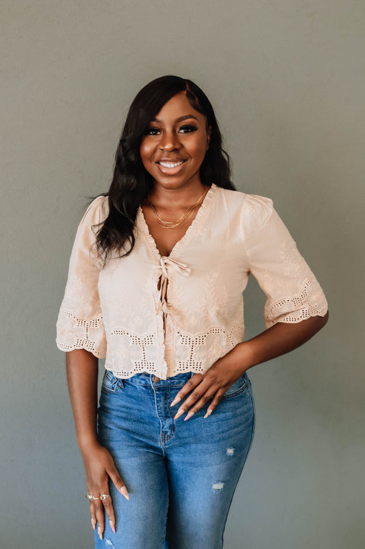 Willow Grace Blouse-  Oatmeal