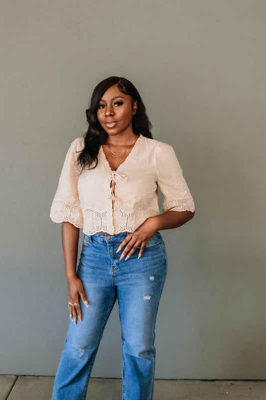 Willow Grace Blouse-  Oatmeal