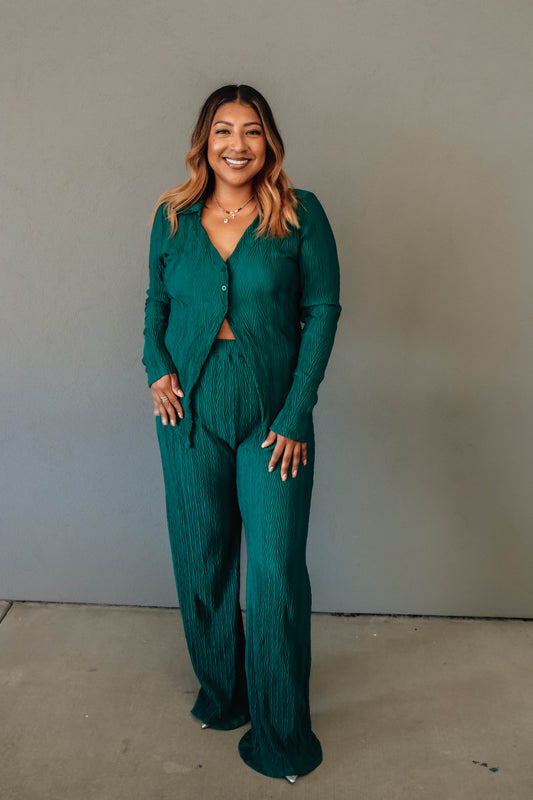 Emerald Ease Curvy Set - Hunter Green