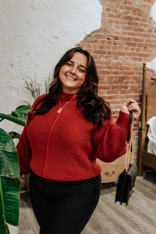 Cozy Bae Sweater- Red