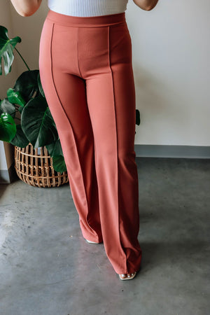 Lisa High Waisted Dress Pants - Mauve