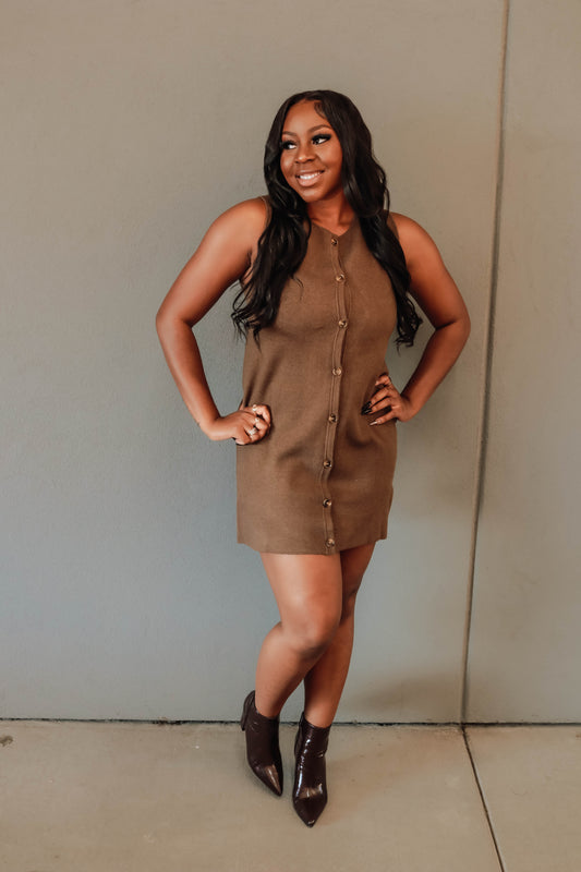 The Cocoa Button-Up Knit Dress