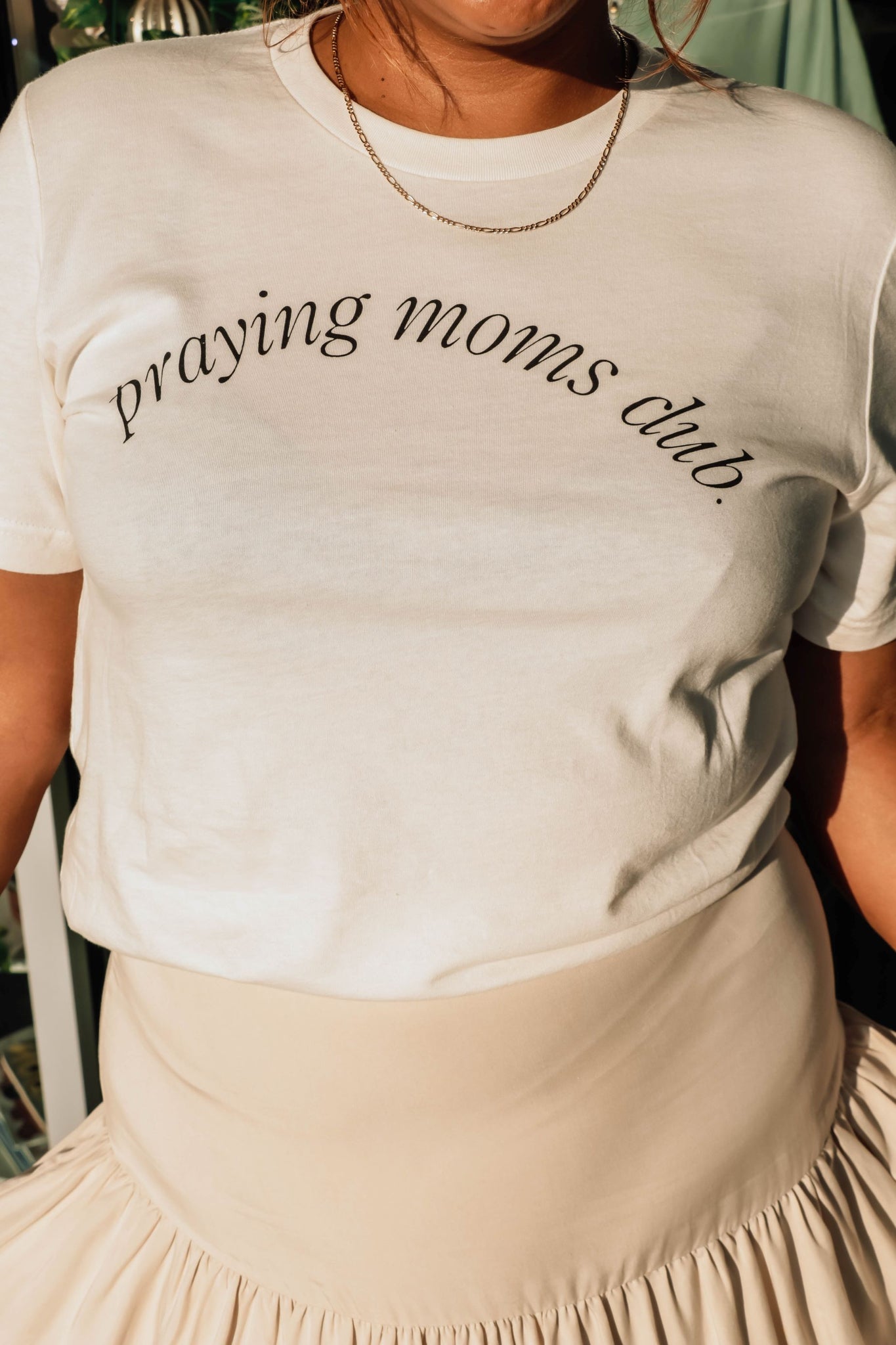 Praying Moms Club Tee: Vintage White