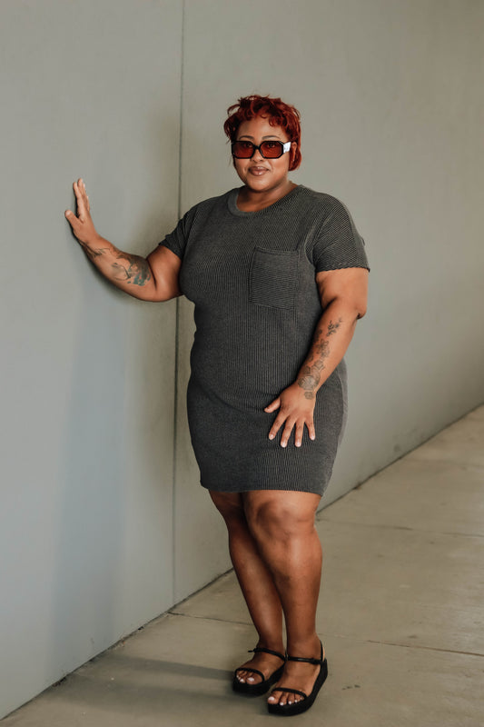 Lonnie Dress Curvy- Charcoal