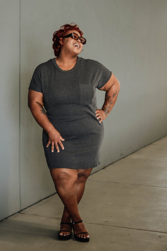 Lonnie Dress Curvy- Charcoal