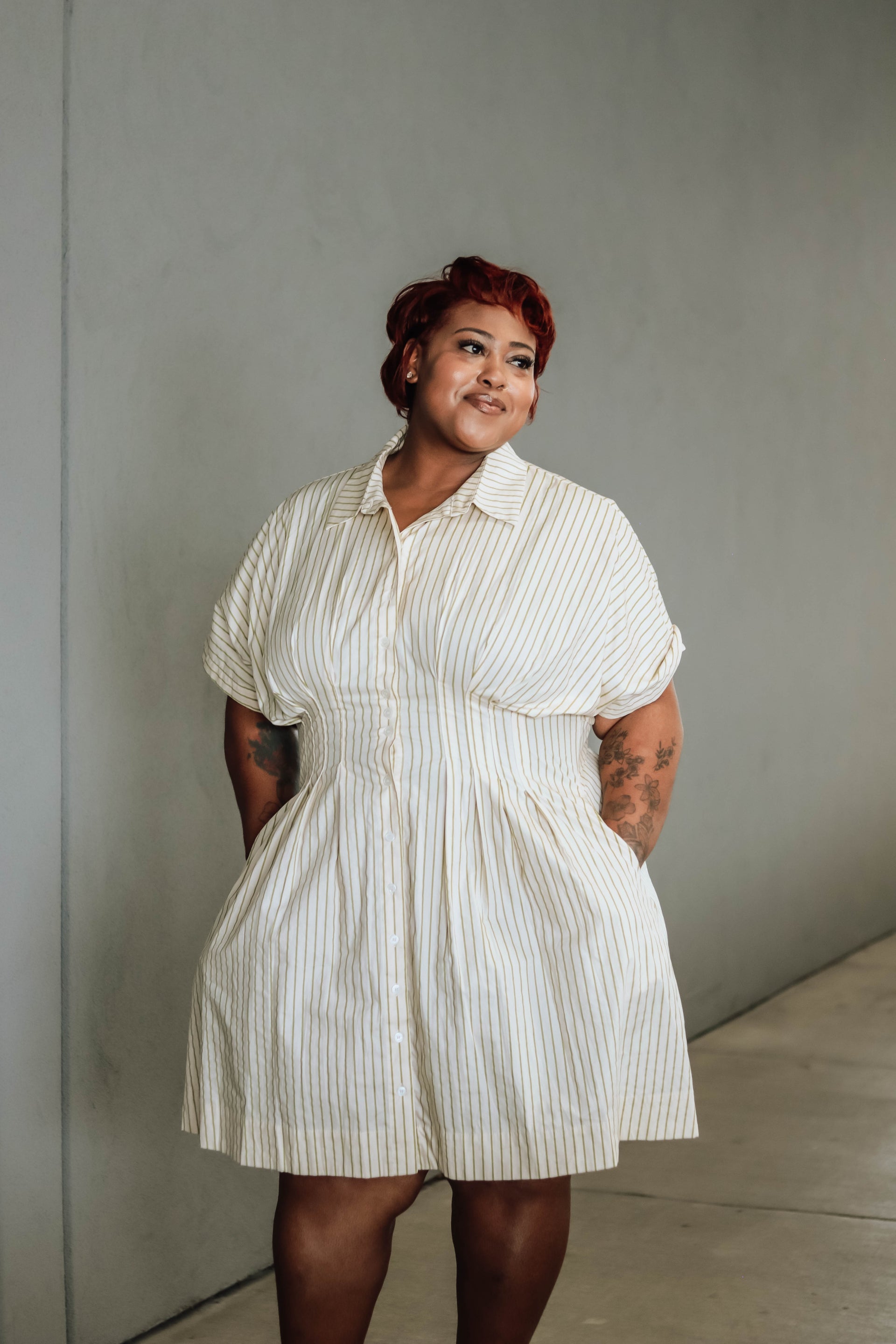 Mel Striped Shirt Dress Curvy 2XL