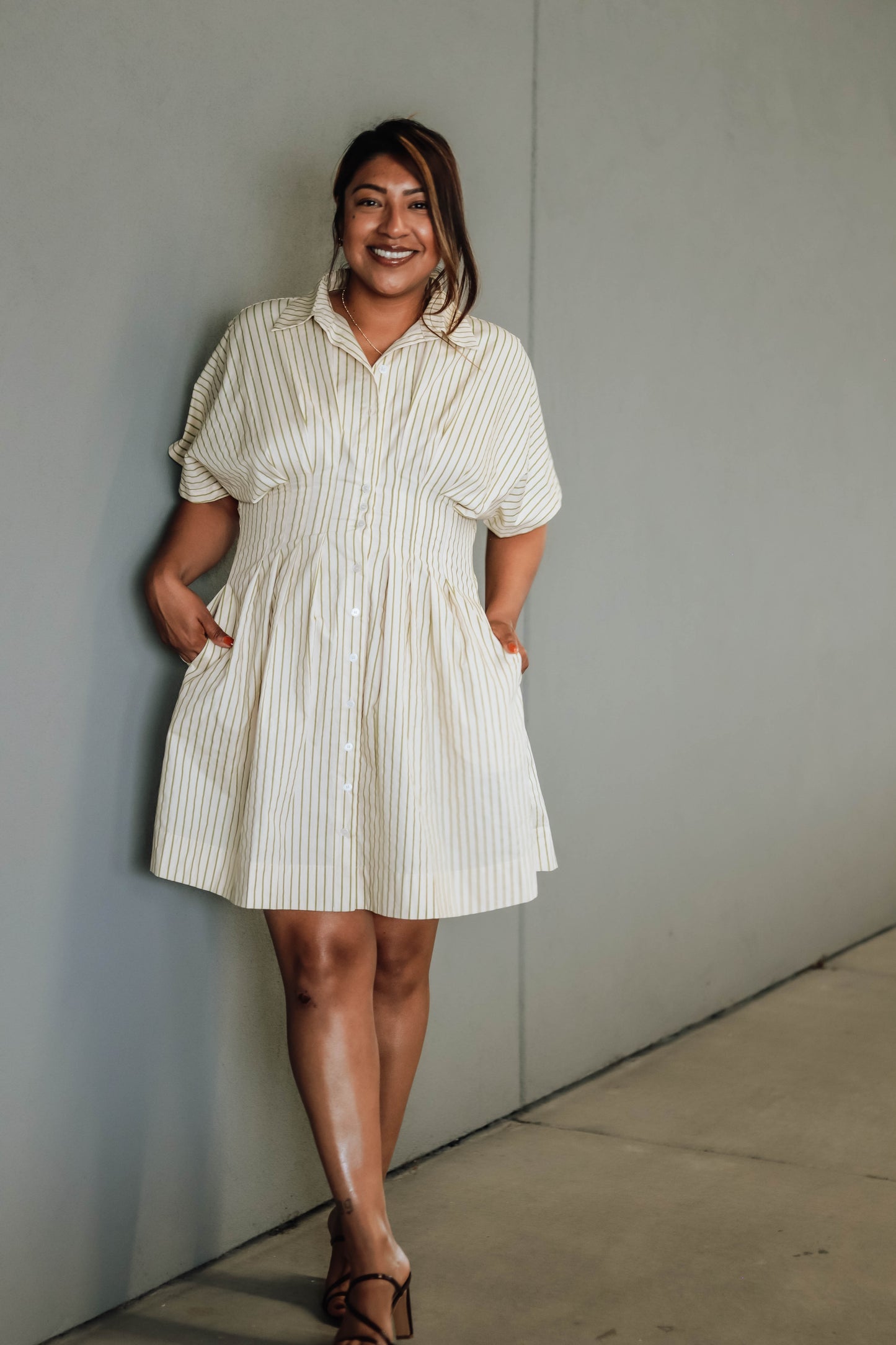 Mel Striped Shirt Dress