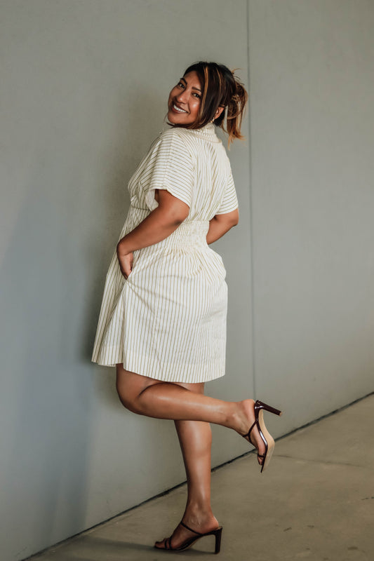 Mel Striped Shirt Dress