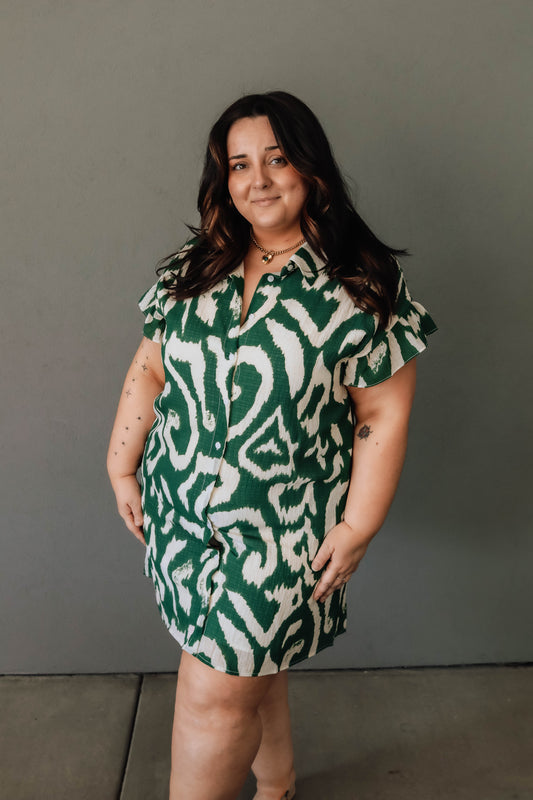 The Zuri Mini Dress - Green