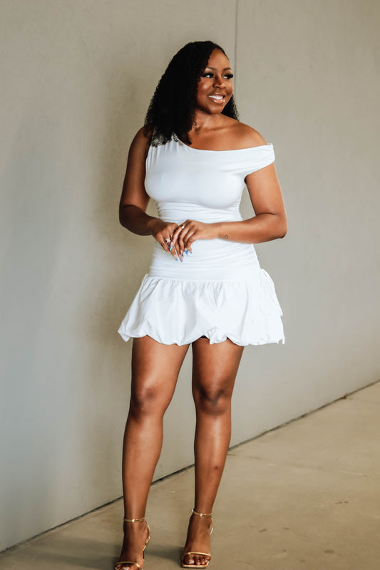 Olivia Bubble Dress- White