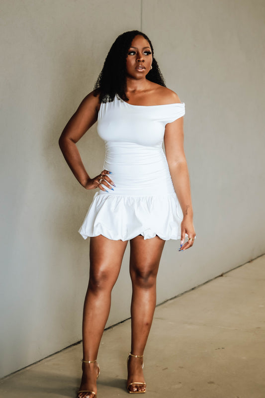 Olivia Bubble Dress- White